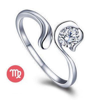 Aries Taurus Gemini Cancer Virgo Libra Scorpius Sagittarius Capricorn CZ  Adjustable Rings