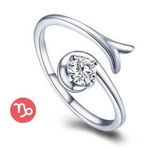 Aries Taurus Gemini Cancer Virgo Libra Scorpius Sagittarius Capricorn CZ  Adjustable Rings