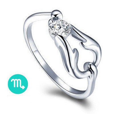 Aries Taurus Gemini Cancer Virgo Libra Scorpius Sagittarius Capricorn CZ  Adjustable Rings