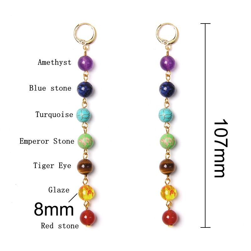 Chakra Beaded Drop Earrings