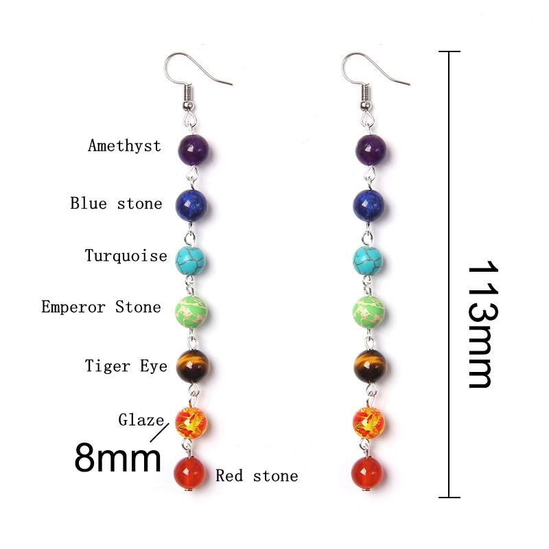 Chakra Beaded Drop Earrings