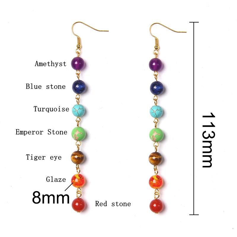 Chakra Beaded Drop Earrings