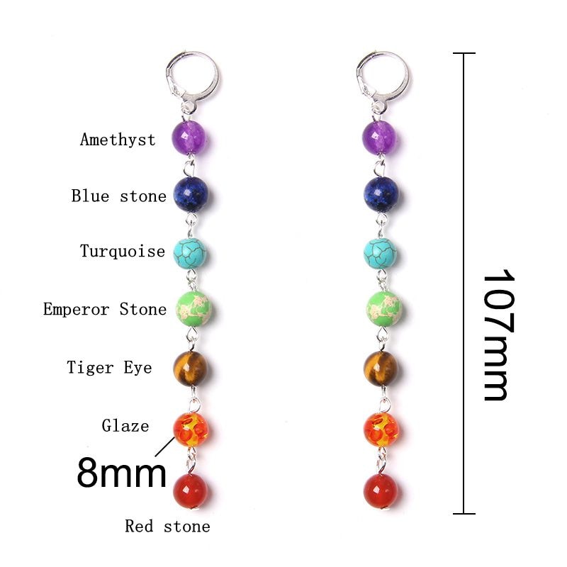 Chakra Beaded Drop Earrings