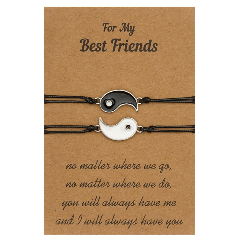 Adjustable Best Friends Couple Bracelets