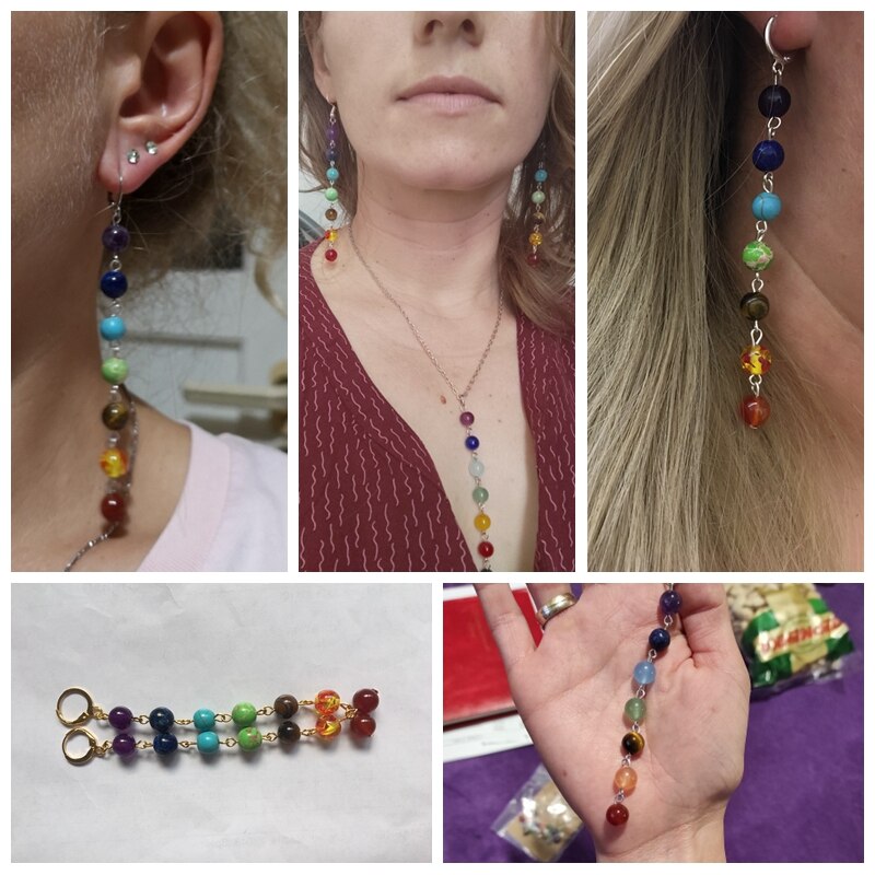 Chakra Beaded Drop Earrings