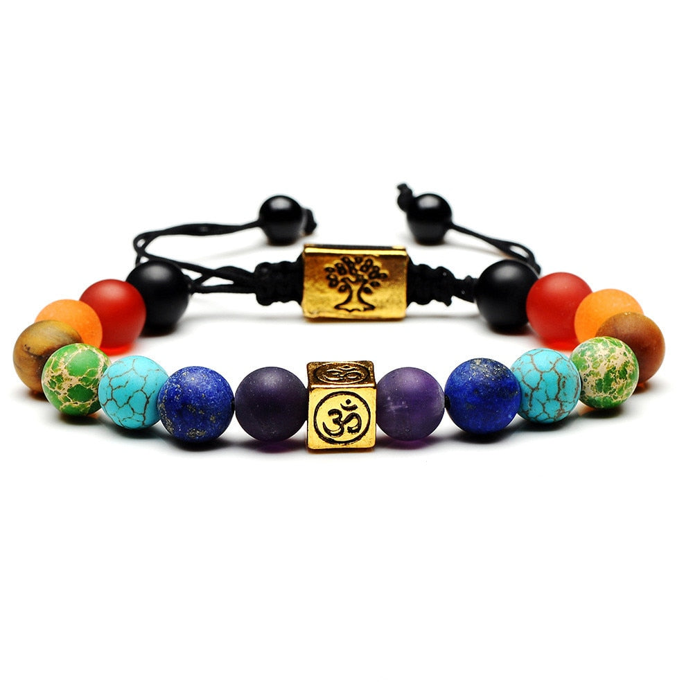 Black Lava 7 Chakra Healing Bracelet