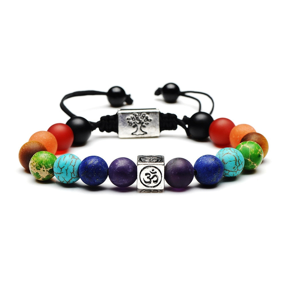 Black Lava 7 Chakra Healing Bracelet