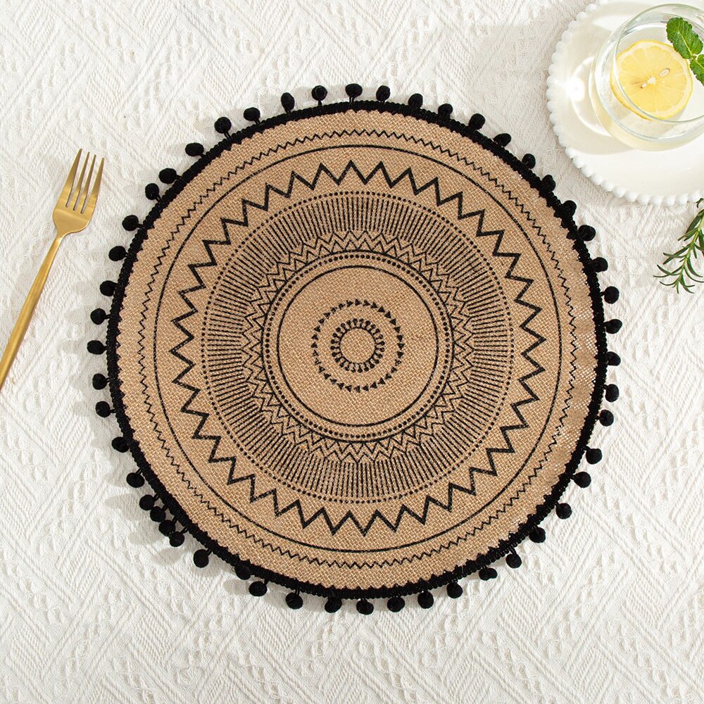 Boho Style Hand-Woven Jute Display Mat