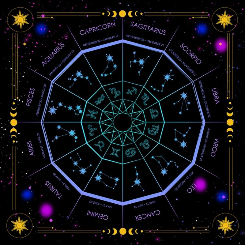 Celestial Flannel Tarot Altar Cloth