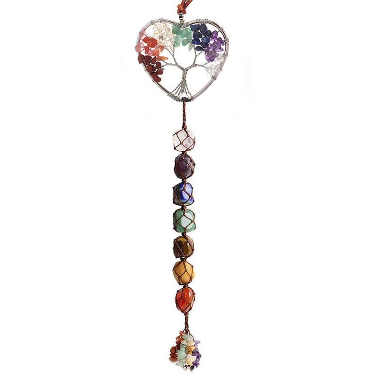 7 Chakra Tree Of Life Hanging Crystal Ornament