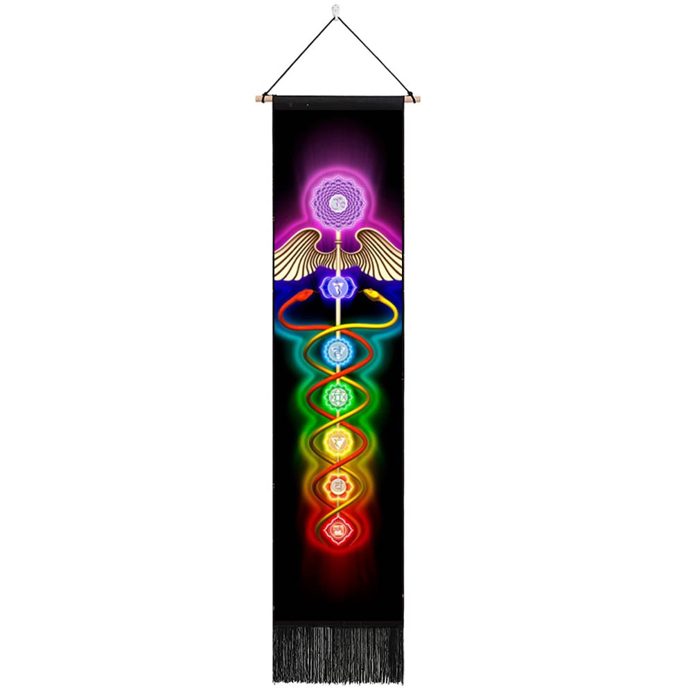 Seven Chakra Tapestry Vertical Wall Hanging