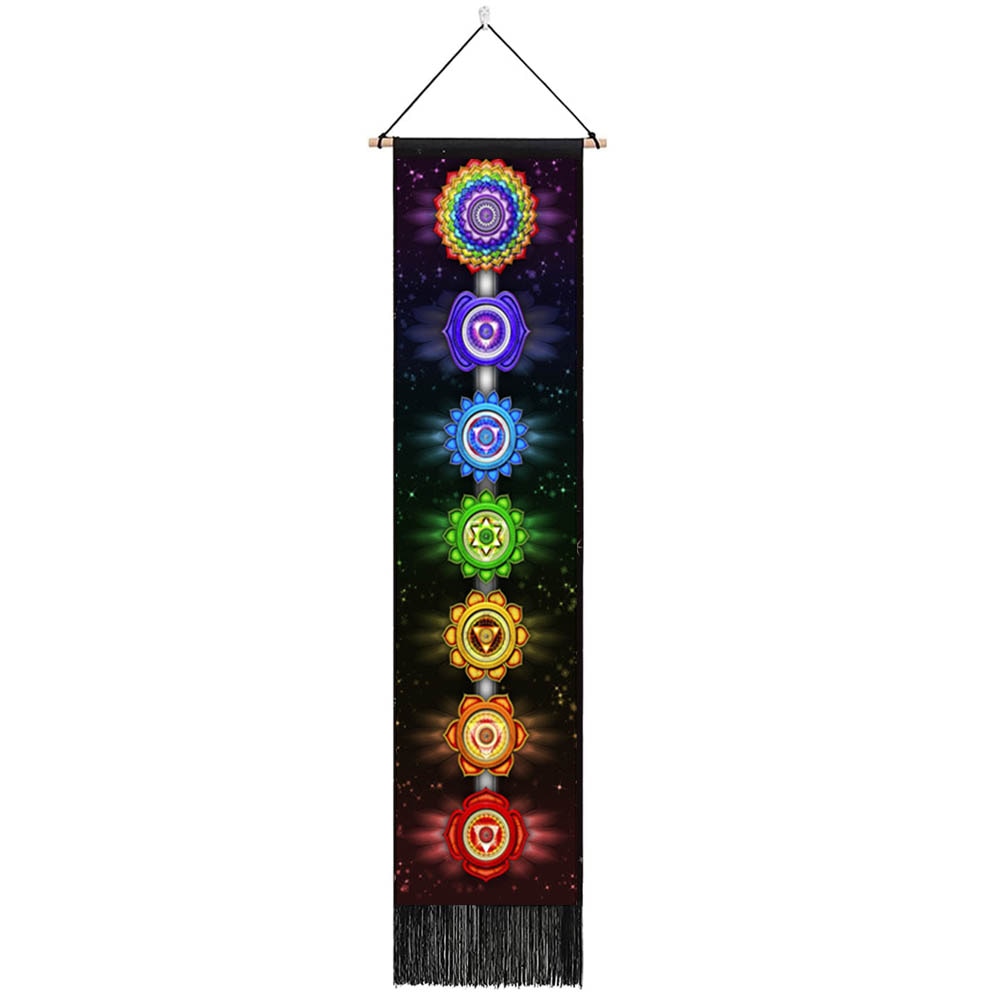 Seven Chakra Tapestry Vertical Wall Hanging