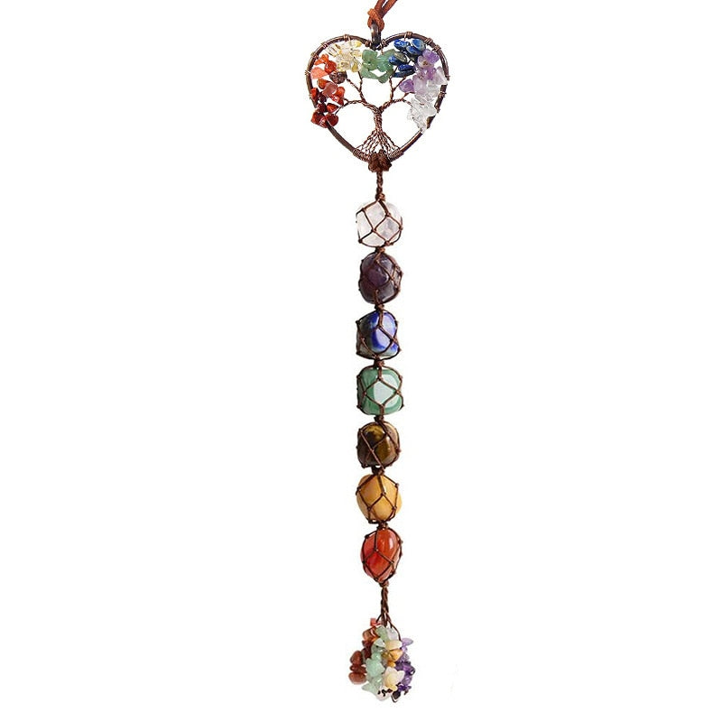 7 Chakra Tree Of Life Hanging Crystal Ornament