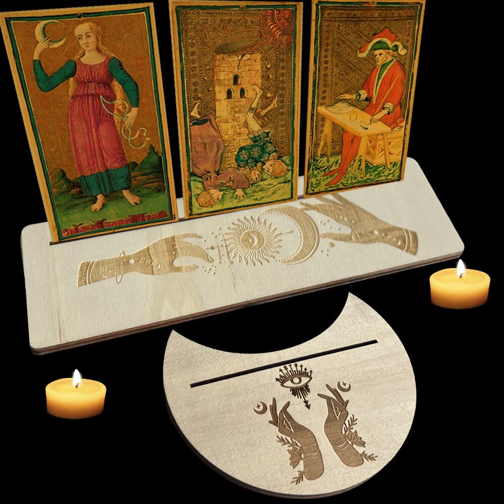 Wooden Tarot Card Base Altar Display