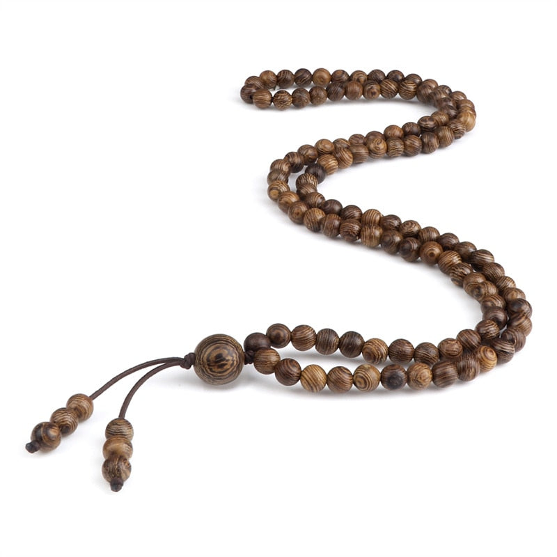 Black Lava Stone Mala Beads Meditation Necklace