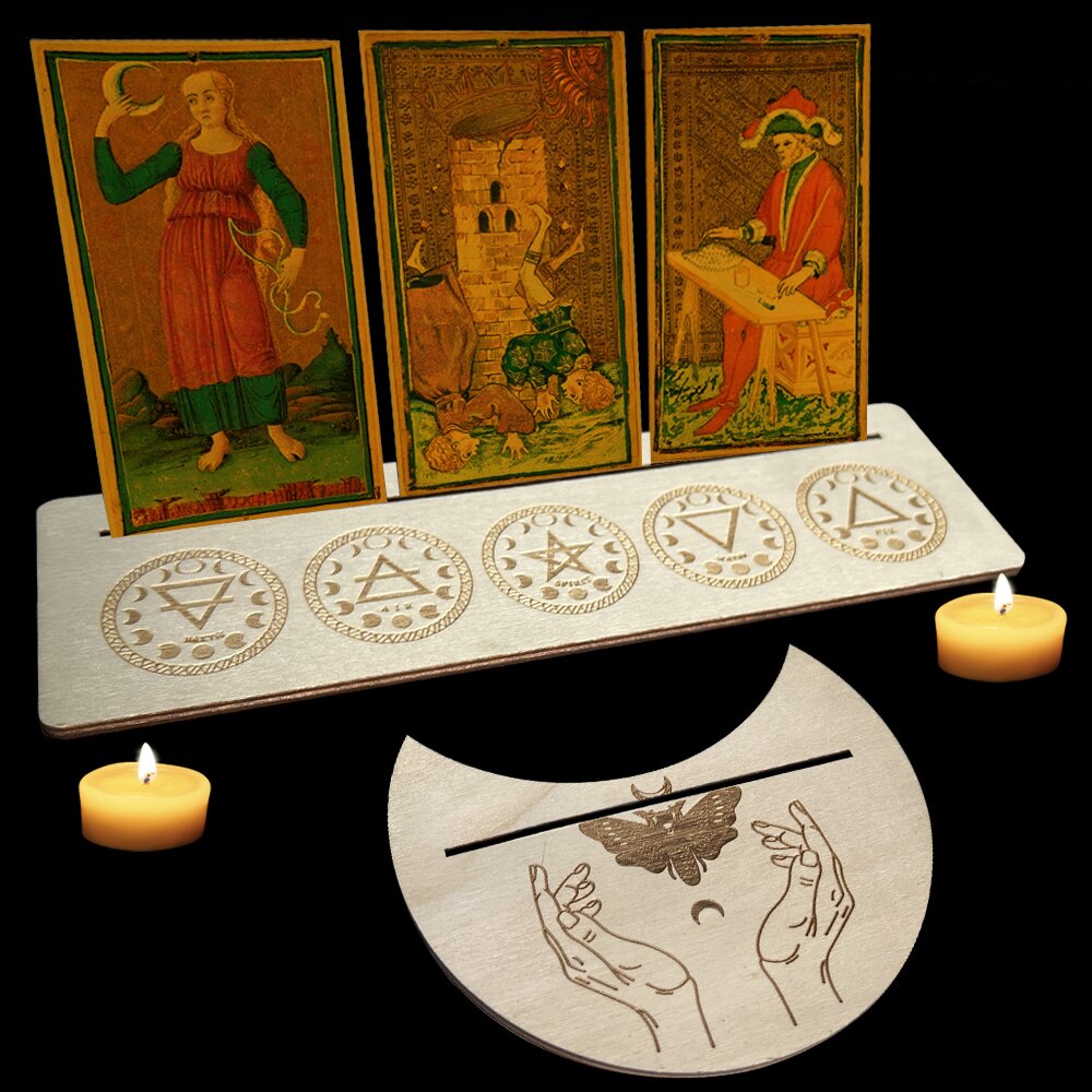 Wooden Tarot Card Base Altar Display