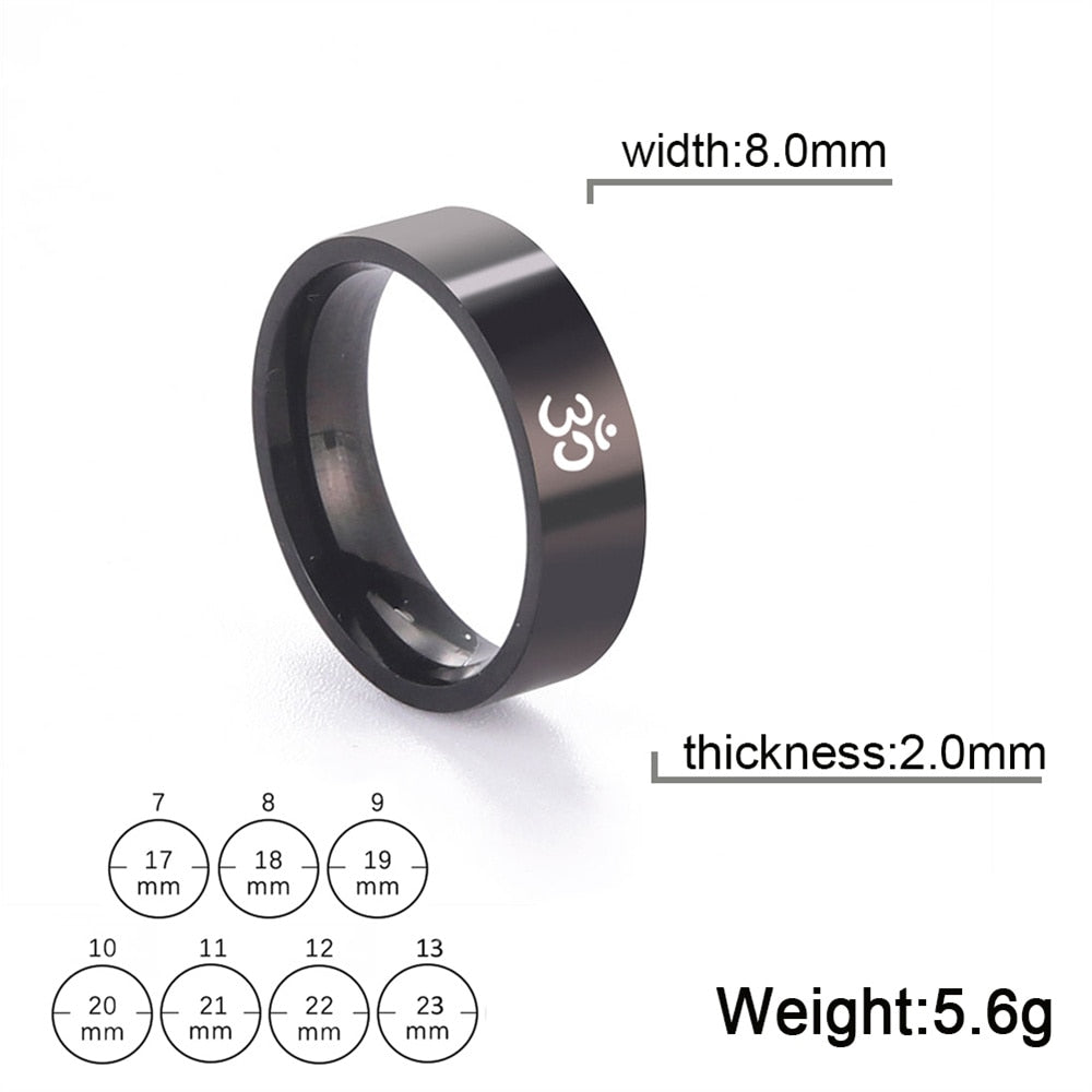 Stainless Steel Om Symbol Ring