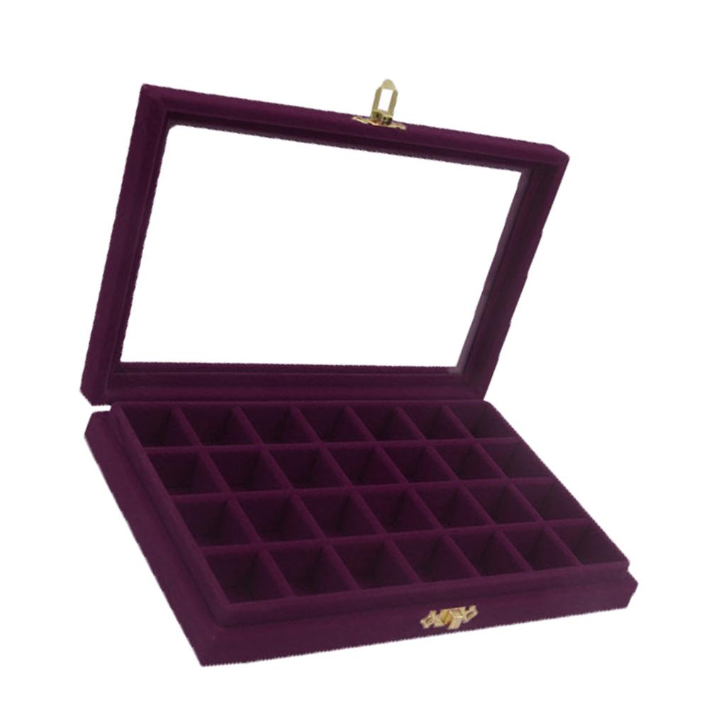 Storage Display Box with Velvet Lid