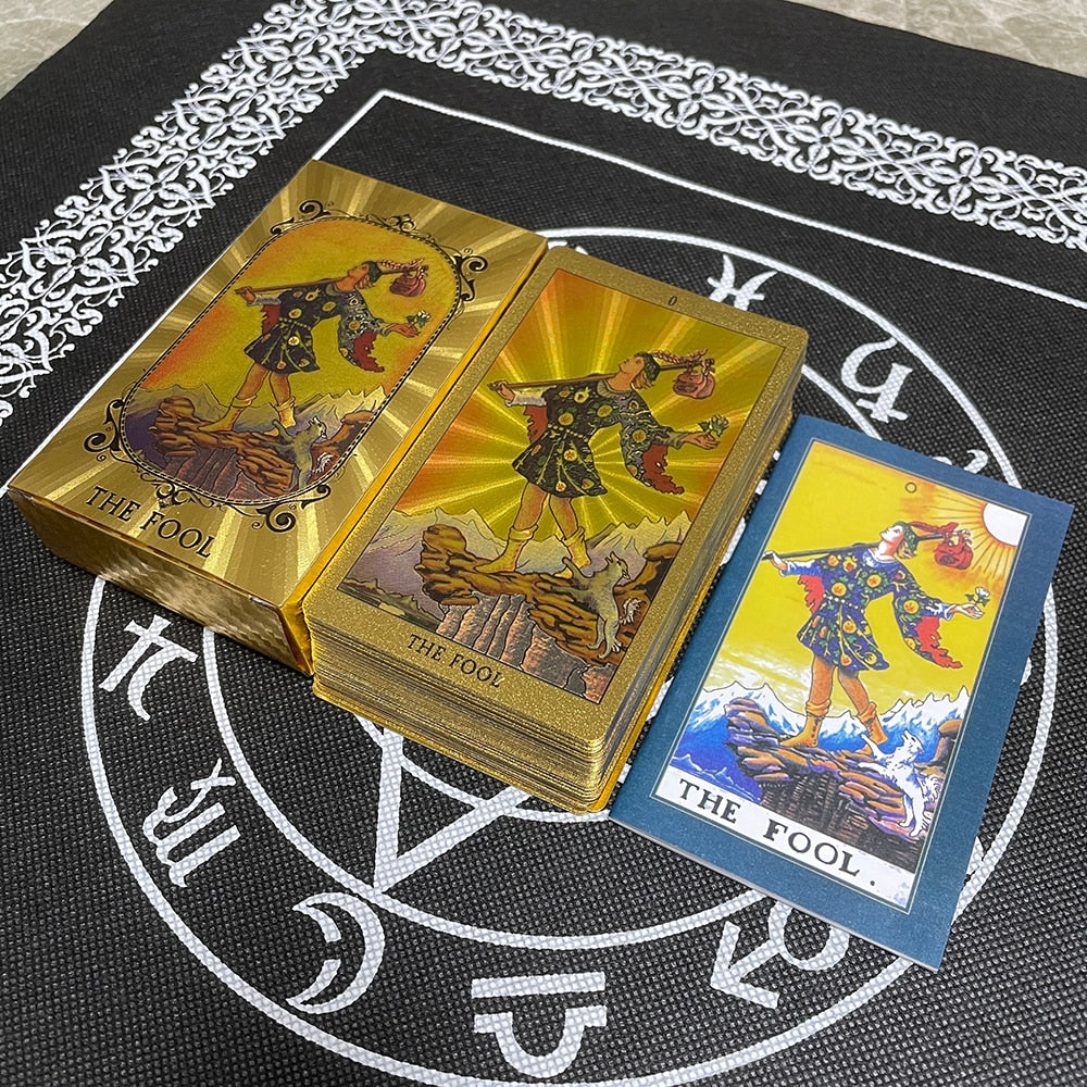 Gold Tarot Divination Cards with Guidebook