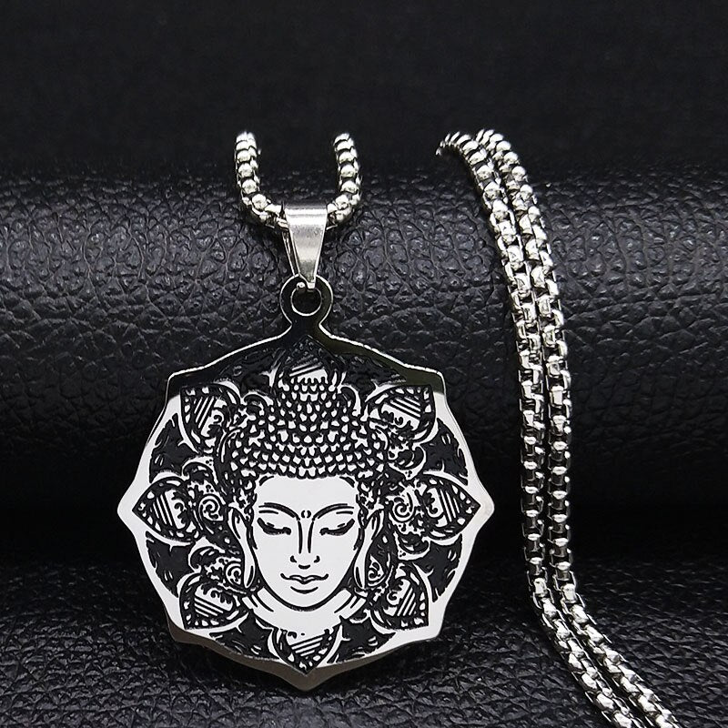 Stainless Steel Spiritual Pendant Necklace