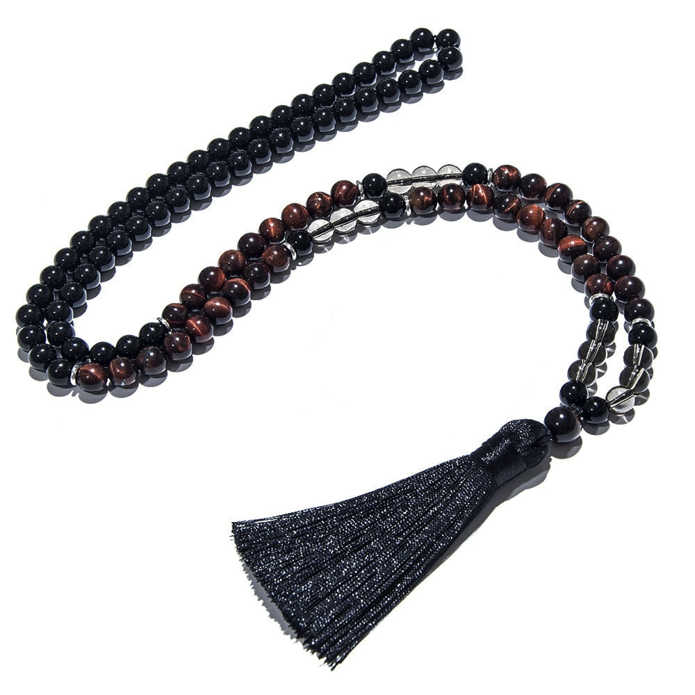 Black Onyx 108 Mala Beaded Necklace