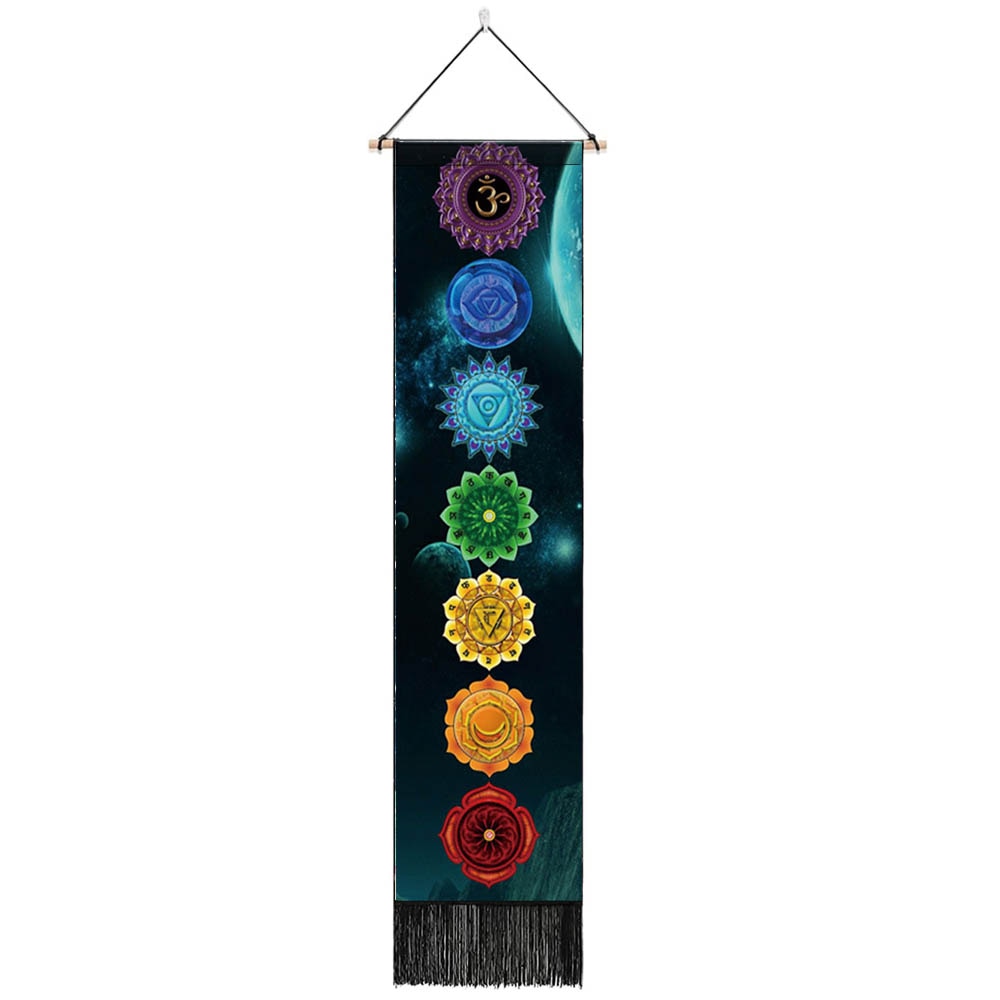 Seven Chakra Tapestry Vertical Wall Hanging