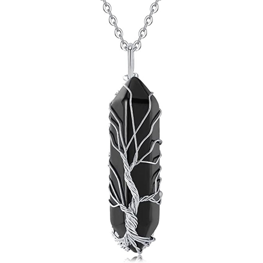 Black Onyx Tree of Life Wire Wrapped Pendant