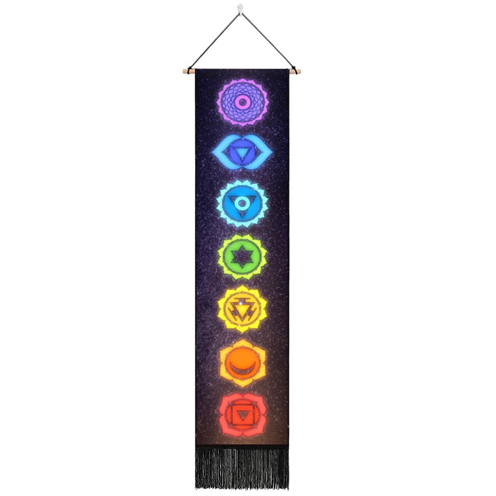 Seven Chakra Tapestry Vertical Wall Hanging