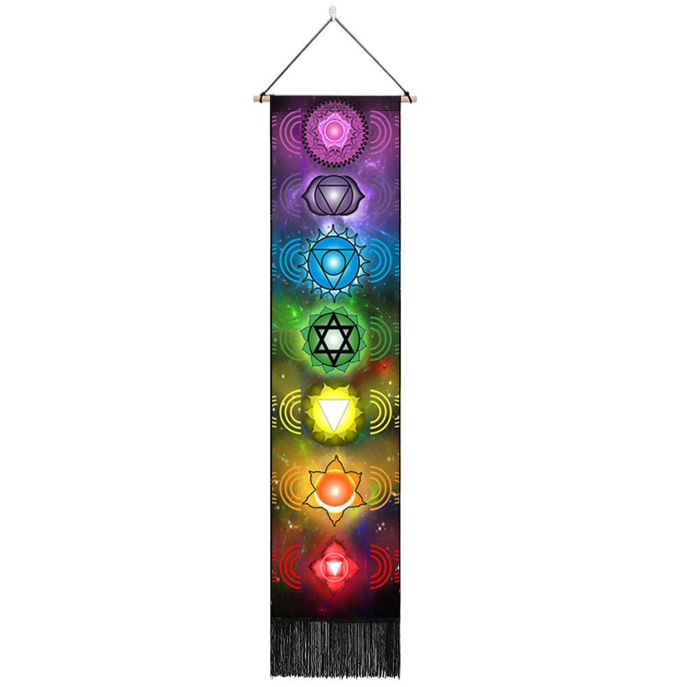 Seven Chakra Tapestry Vertical Wall Hanging