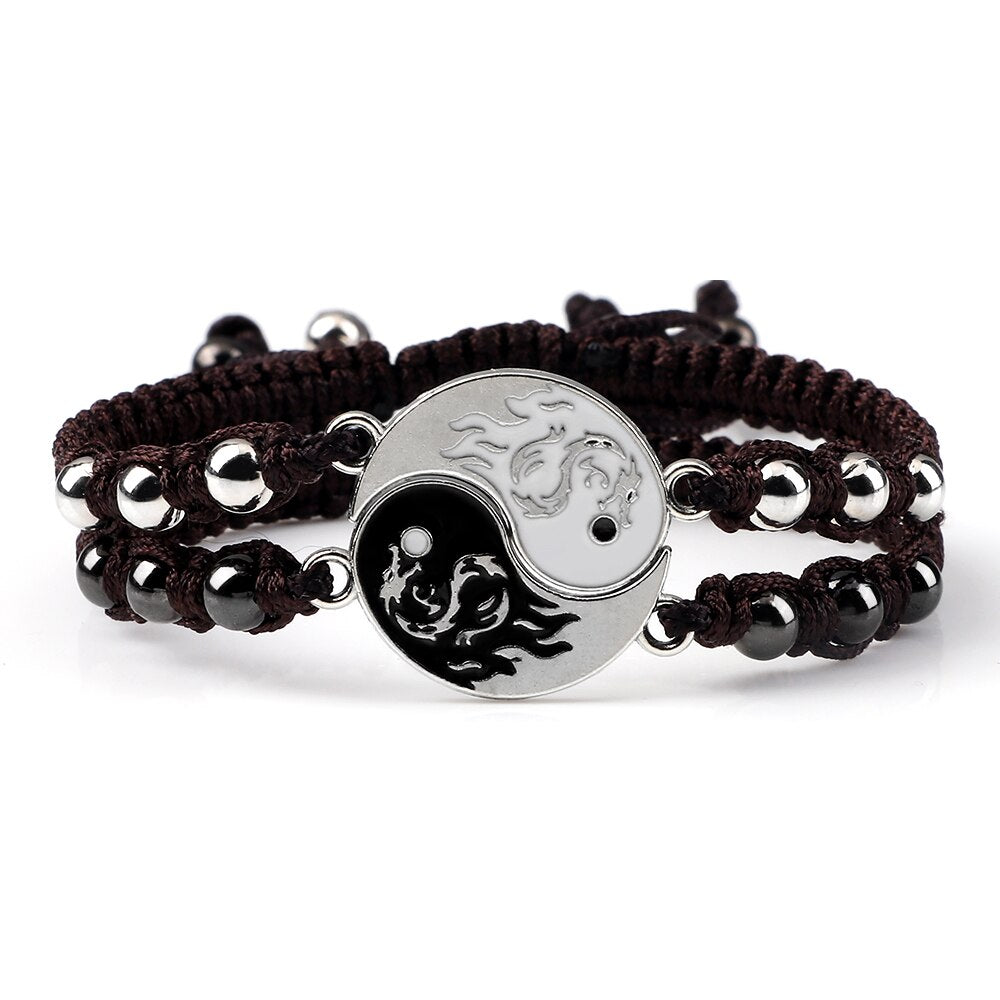 Yin Yang Dragon Couples Bracelets