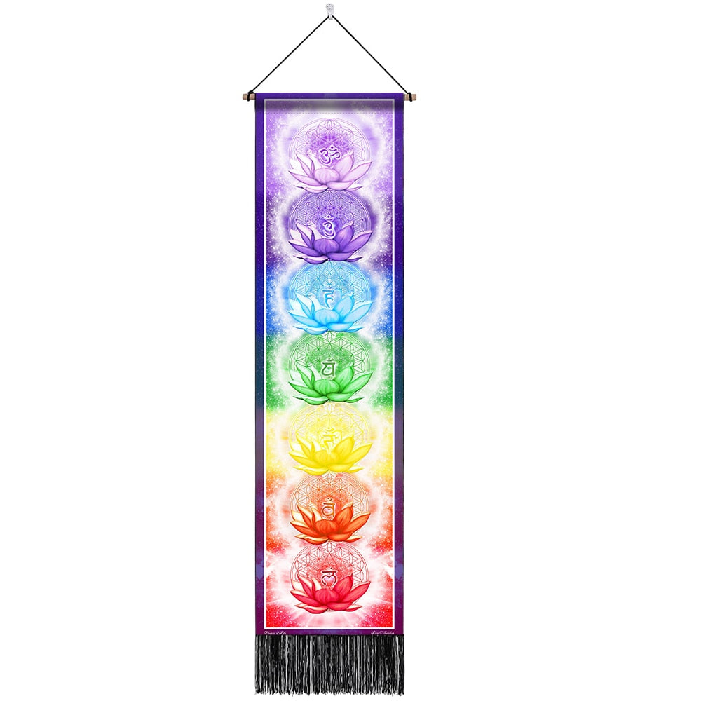 Seven Chakra Tapestry Vertical Wall Hanging