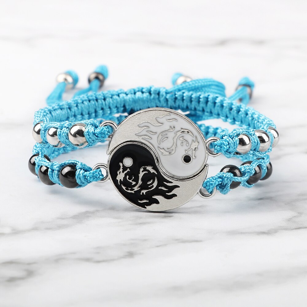 Yin Yang Dragon Couples Bracelets