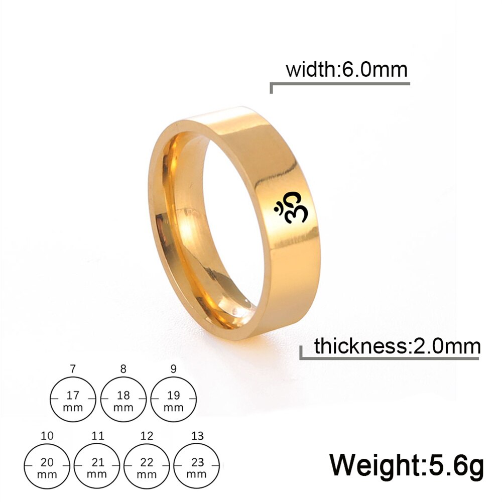 Stainless Steel Om Symbol Ring