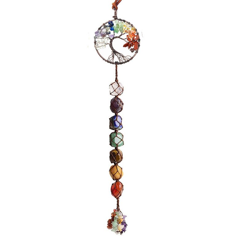 7 Chakra Tree Of Life Hanging Crystal Ornament