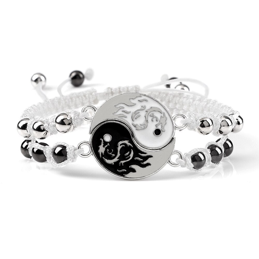 Yin Yang Dragon Couples Bracelets