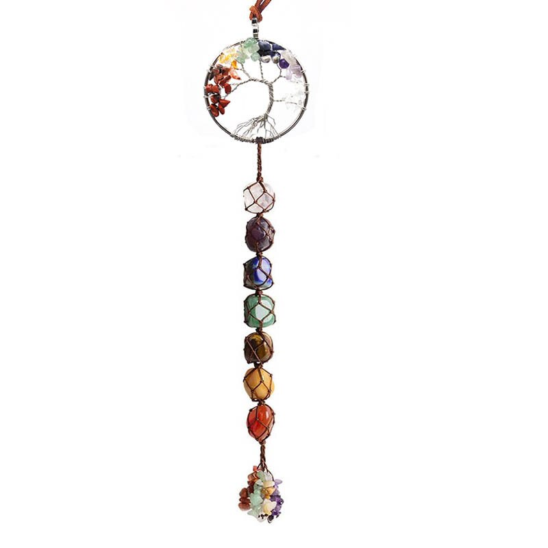 7 Chakra Tree Of Life Hanging Crystal Ornament