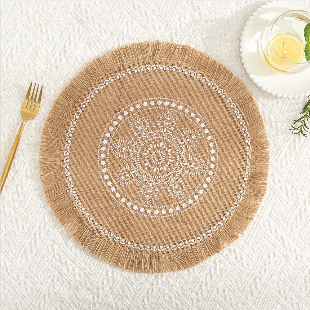 Boho Style Hand-Woven Jute Display Mat