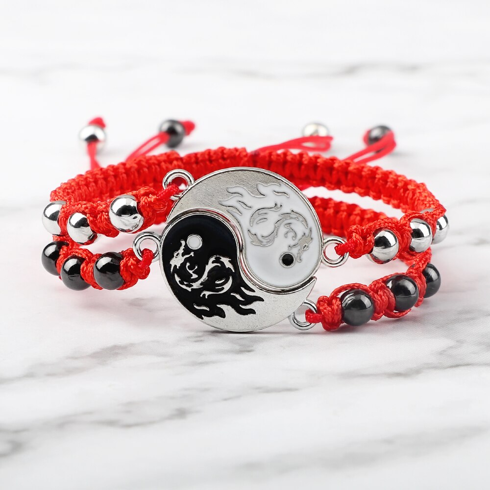 Yin Yang Dragon Couples Bracelets