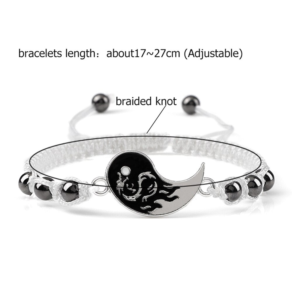 Yin Yang Dragon Couples Bracelets