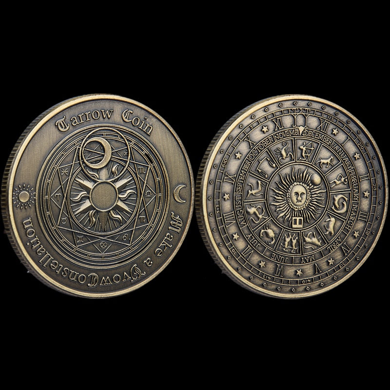 Sun Moon Divination Embossed Tarot Coin