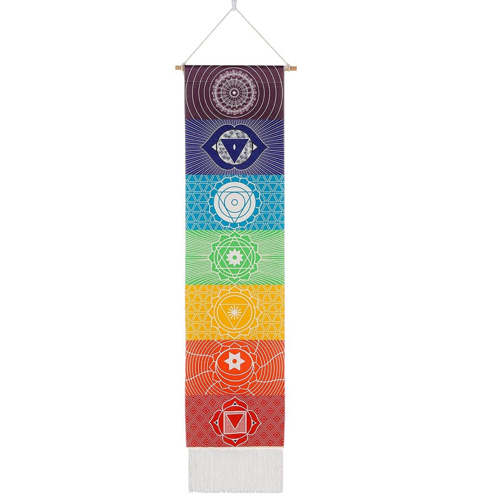 Seven Chakra Tapestry Vertical Wall Hanging