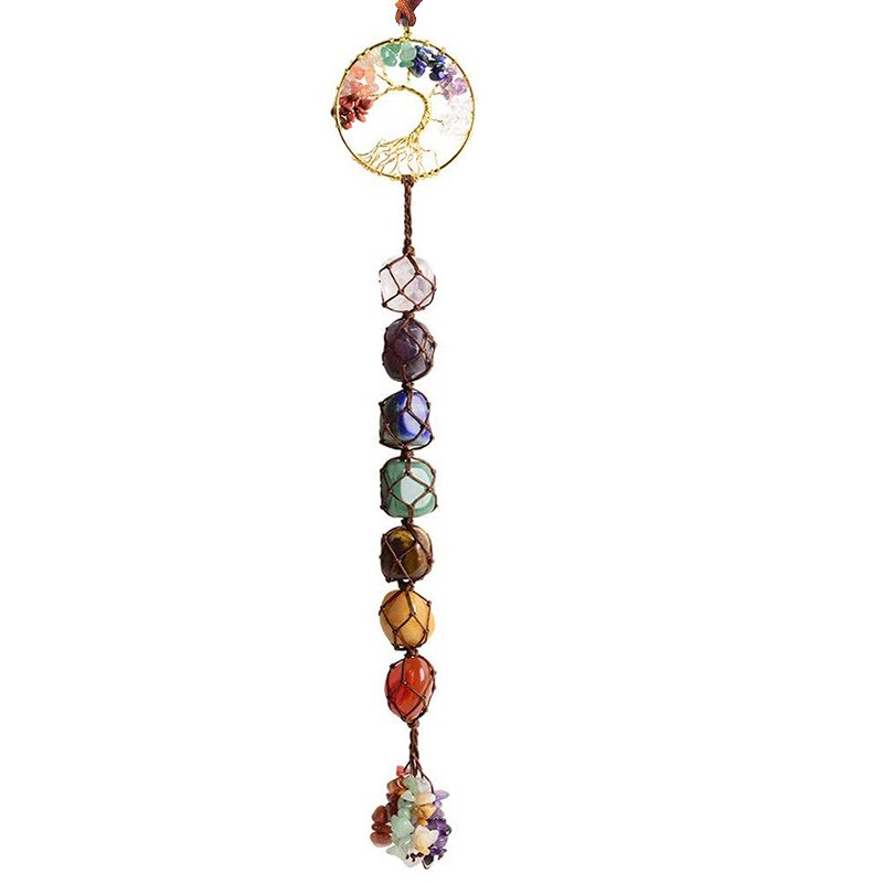 7 Chakra Tree Of Life Hanging Crystal Ornament