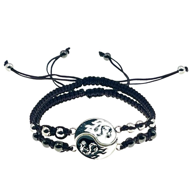 2 Piece Dragon Tai Chi Braided Bracelets