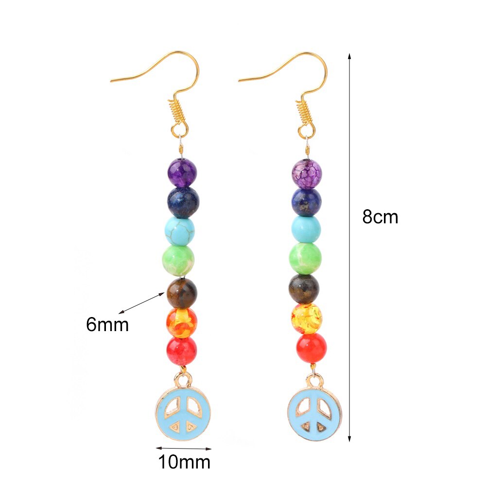 Chakra Beaded Drop Earrings