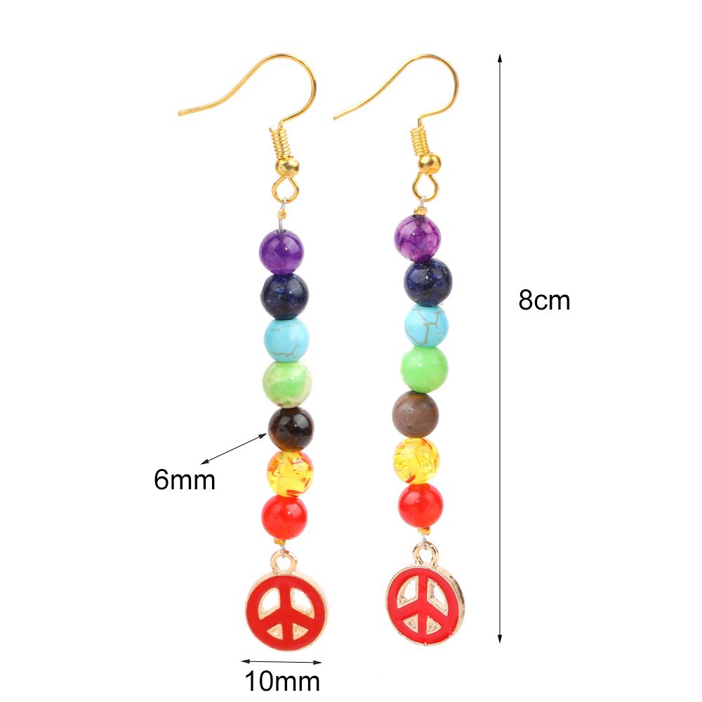 Chakra Beaded Drop Earrings