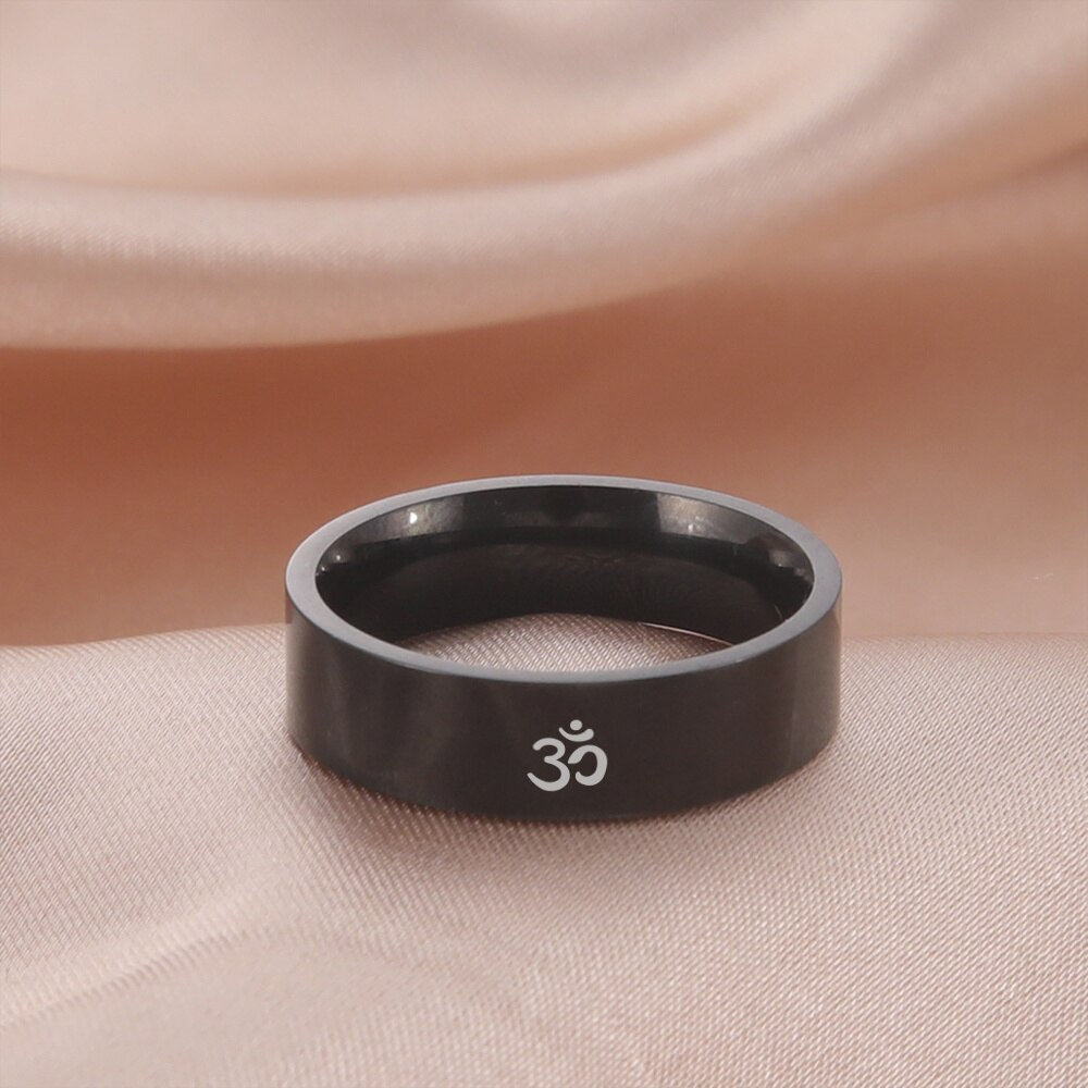 Stainless Steel Om Symbol Ring