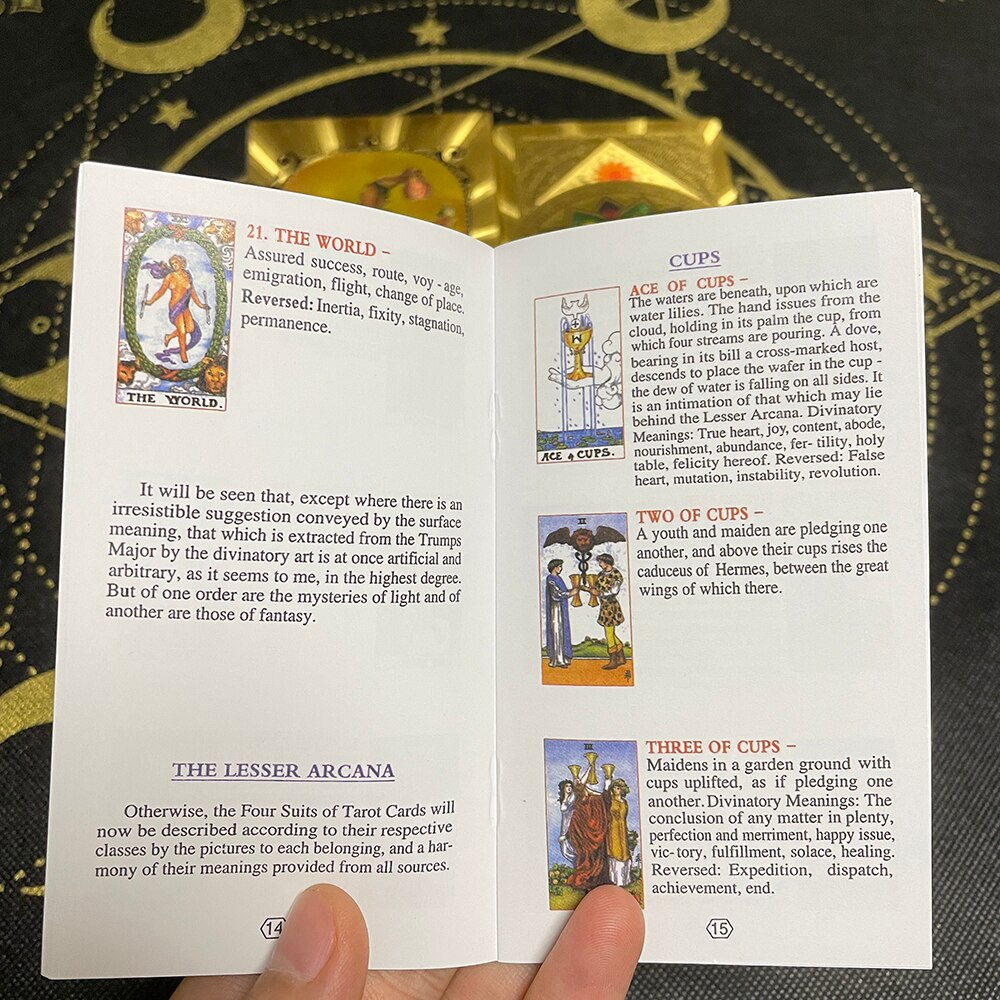 Gold Tarot Divination Cards with Guidebook