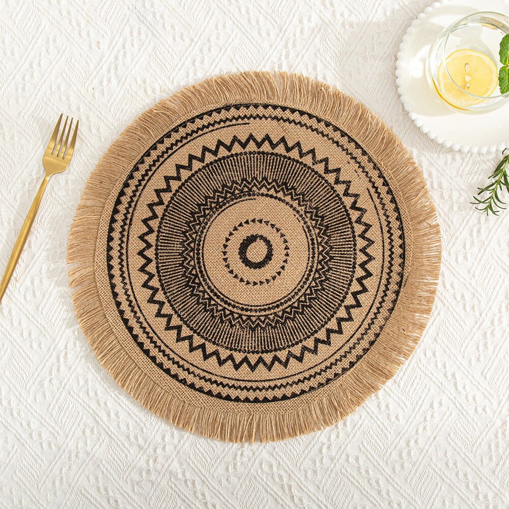 Boho Style Hand-Woven Jute Display Mat