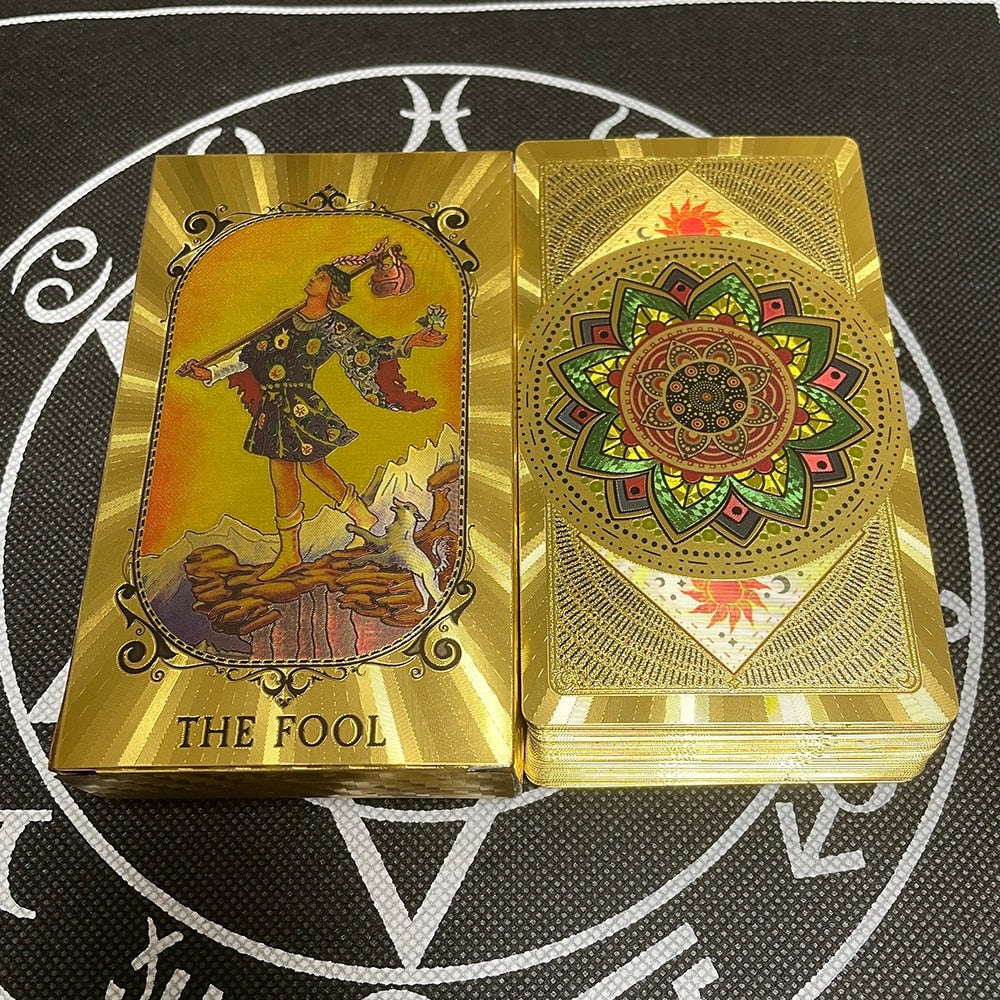 Gold Tarot Divination Cards with Guidebook