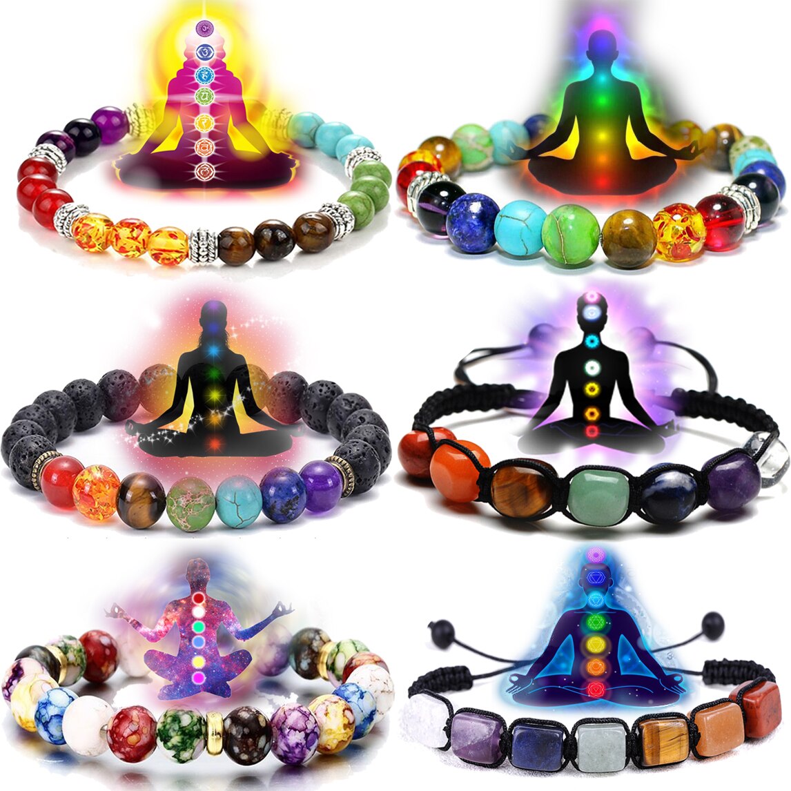 Chakra Reiki Healing Stone Bracelet